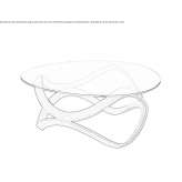 Low, round, glass coffee table Eldena