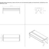 Low rectangular coffee table made of wood and glass Cunha