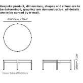 A low, round, wooden coffee table Cismele