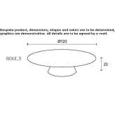 Low round coffee table made of larch Sotrile