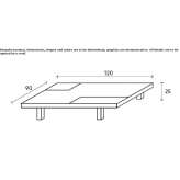 Low rectangular coffee table made of larch Recetor