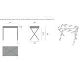 Rectangular high side table with leather tray Golancz