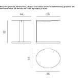 Oval side table made of titanium Engen