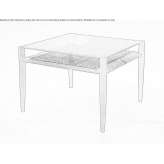 Low square coffee table made of teak wood and glass Lucknow