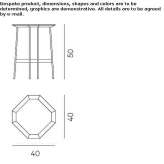 Octagonal brass high side table Rujiena