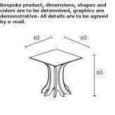 Square, high side table made of birch Neenah