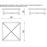 Low square coffee table made of oak wood Sina