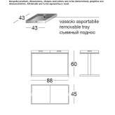 Rectangular coffee table with tray Corongo