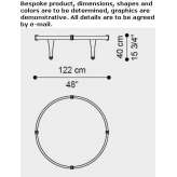 A low, round, wooden coffee table Corfinio