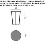 Round, steel high side table Karasu