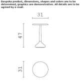 Round wooden high side table Karaagil