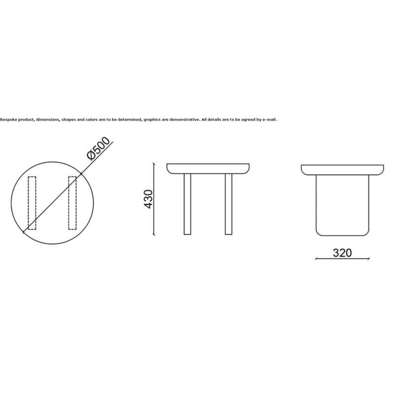 No replica Falsasquadra Nereide Round coffee table made of wood and glass
