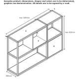 Wall-mounted console table in aluminum and wood with shelves Molve