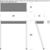 Rectangular console table made of powder-coated steel Tingo