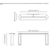 Rectangular console table made of wood and glass Majastic