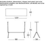 Rectangular console table made of galvanized sheet metal Buhovo