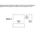 Rectangular garden console made of aluminum and wood Poptun