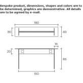 Rectangular glass console table Porecatu