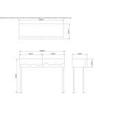 Rectangular console table with drawers Baille