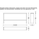 Rectangular console table in solid wood with footstool Wiesau