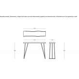 Rectangular console table made of olive wood Bressana