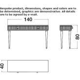 Rectangular wooden console table with drawers Marston