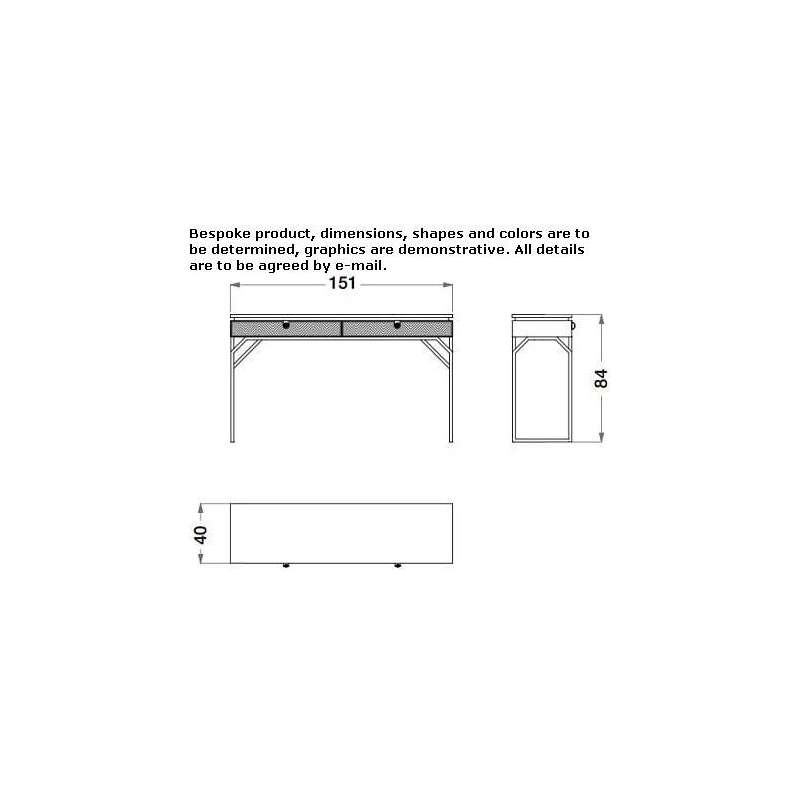 Rectangular console table in marble and metal with drawers Nevele