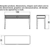 Rectangular console table made of wood and marble Ketchum