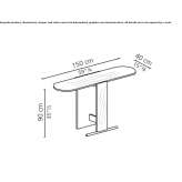 Oval console table made of wooden veneer Argentat