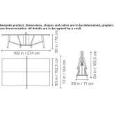 Rectangular ping-pong table on wheels Rechnitz