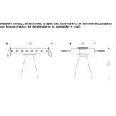 Rectangular foosball table made of crystal and metal Wimsheim