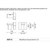 Multifunctional desk with shelf Davison