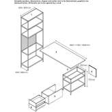 Corner sectional desk made of aluminum and wood with a shelf Molve