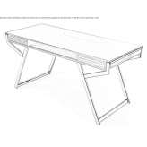 Glass and stainless steel desk with drawers Dubki