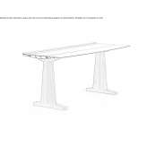 Rectangular desk made of aluminum and wood Valros