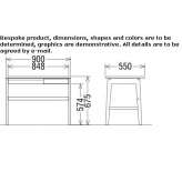 Rectangular oak desk with drawers Sumrall