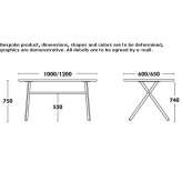 Rectangular desk made of steel and wood Ulstrup