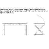 Rectangular wooden desk with drawers Prizzi