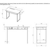 Rectangular desk made of PC MDF Goslar