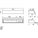 Wall-mounted secretary with hinged doors Wright