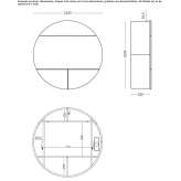 Secretary desk in PC wood, wall-mounted, with flap doors Tchula