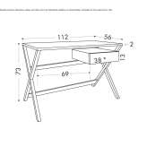 Ash secretary desk with drawer Magno