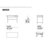 Secretary desk made of solid wood with drawers Doonan