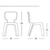 Children's chair made of polypropylene, which can be stacked Burjuc