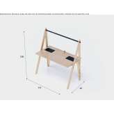 Rectangular birch desk for children with height adjustment Altintas