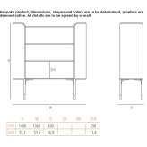 Open bookcase in beech wood with woven cane inserts Schuelp