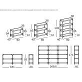 Double-sided wooden sectional shelf Hurdal