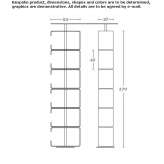 Segmented shelf mounted to the floor and ceiling Sontra