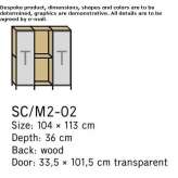 Szafka do przechowywania z aluminium i drewna ze szklanymi drzwiami Cluny