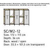 Aluminum and wood storage cabinet with glass doors Cluny